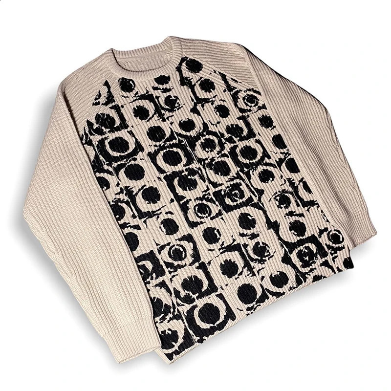 Womens Winter Sweater Hip Hop Casual Streetwear Sweater Y2k Retro Knitted Gothic Painting Knitted Vintage Aesthetics Pullove 240821