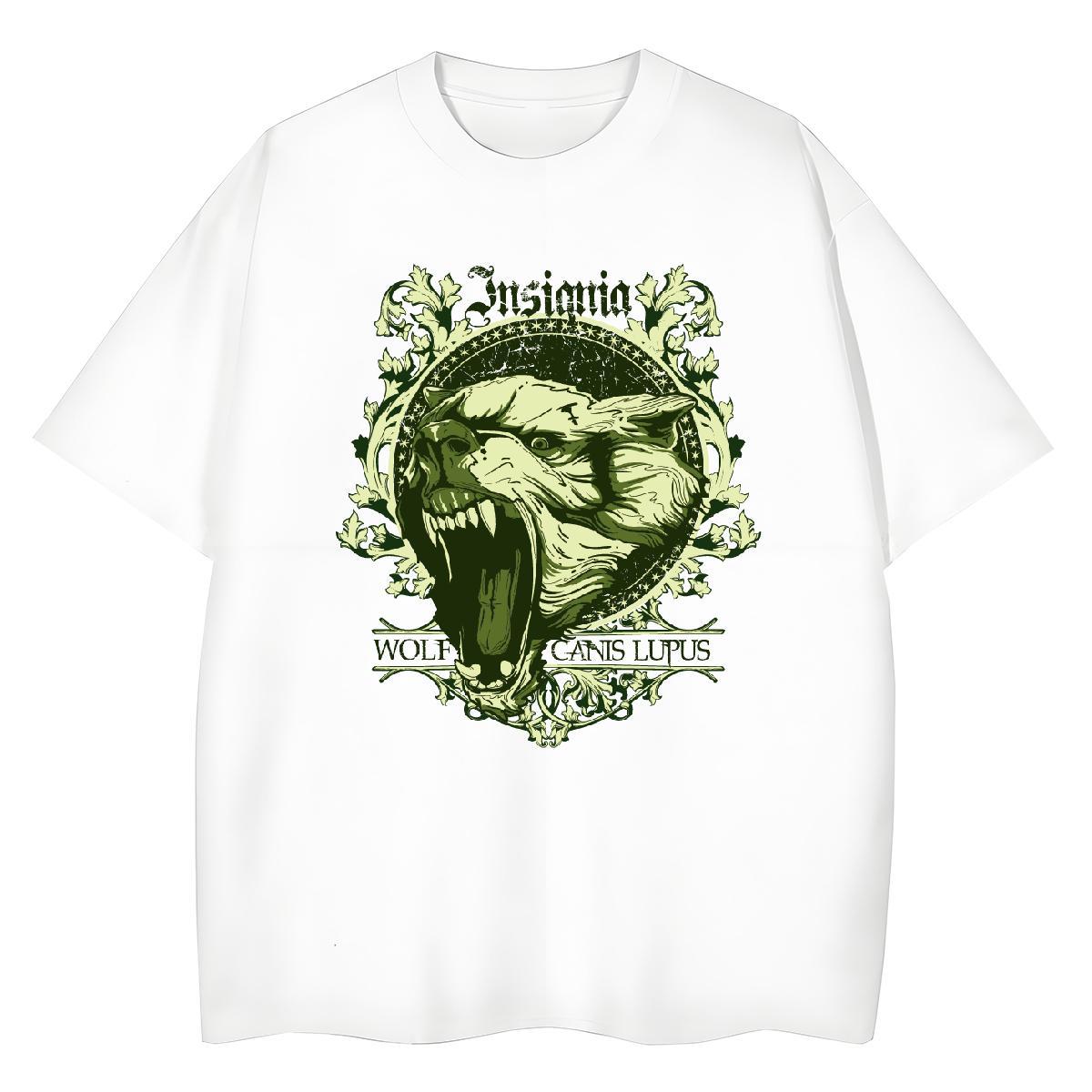 Classic T Shirts Women Crew Neck 100% Cotton 230g Unisex Tshirts Floral Print lion Spring Summer Popular Tops Tees