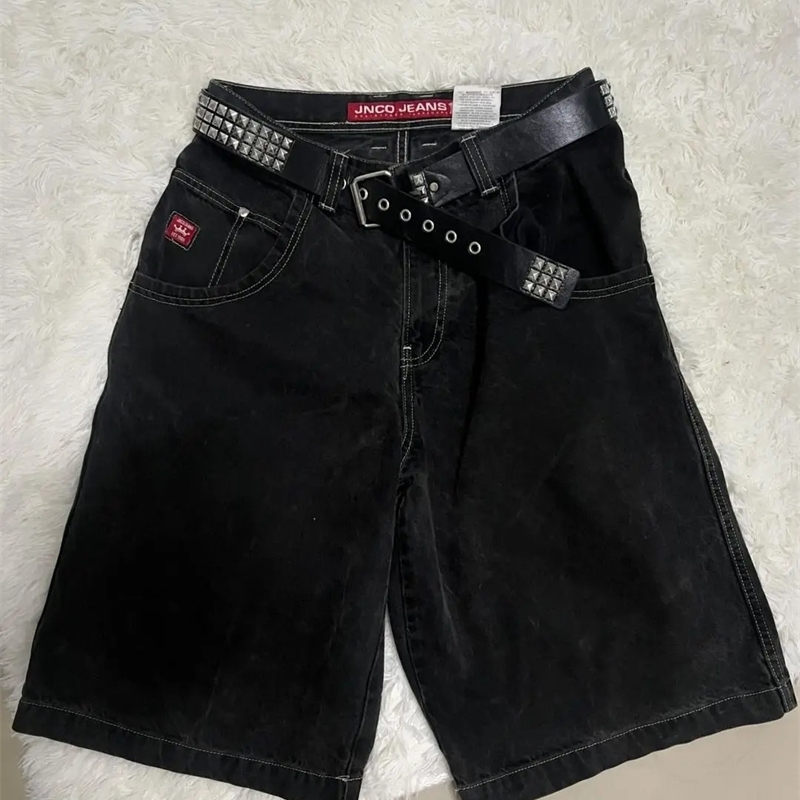 Harajuku Y2K dragon shorts loose denim baggy jeans 2024 retro streetwear gothic wideleg Skateboard pants 240828