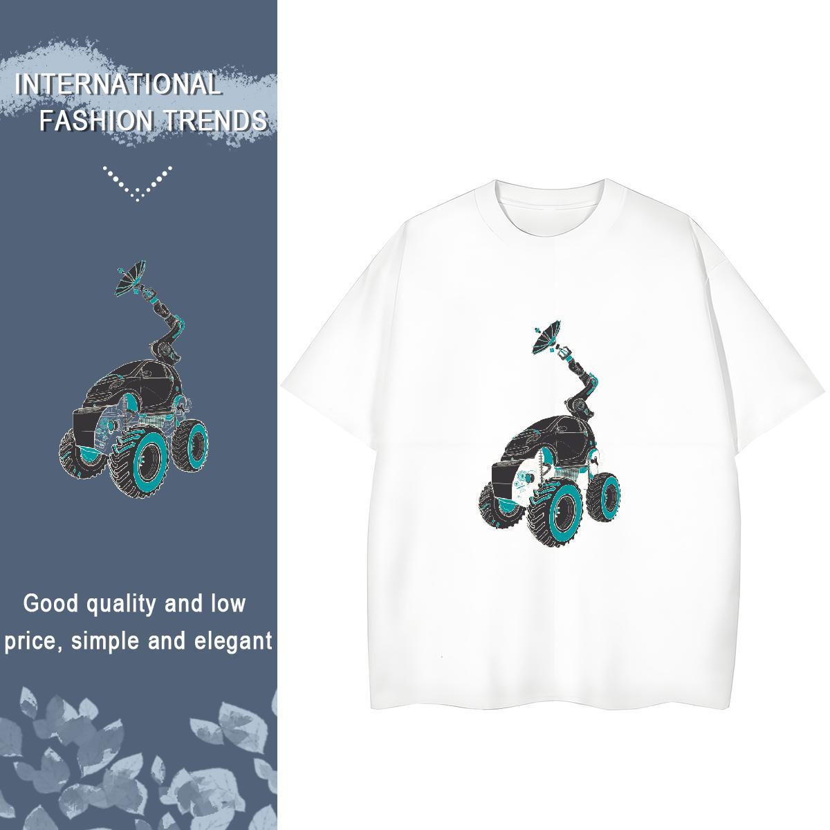 2024 T-Shirts 230g Pure Cotton Breathable Short Sleeve Casual Beach telecar Couples T Shirts Wholesale Custom Printing Top Tees