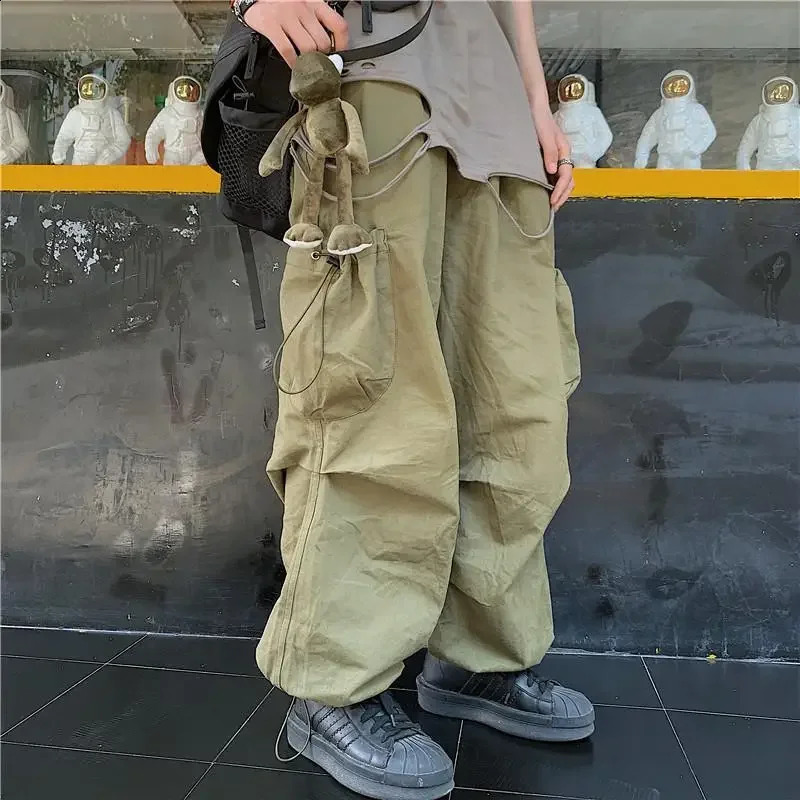 HOUZHOU Techwear Cargo Pants for Men Black Trousers Male Jogging Korean Casual Japanese Streetwear Hip Hop Safari Style Pocket 240821