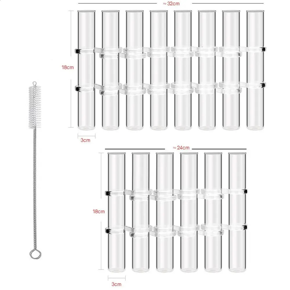 6/8Pcs Hinged Flower Vase Clear Glass Test Tube Hanging Flower Holder for Home Decor 240820