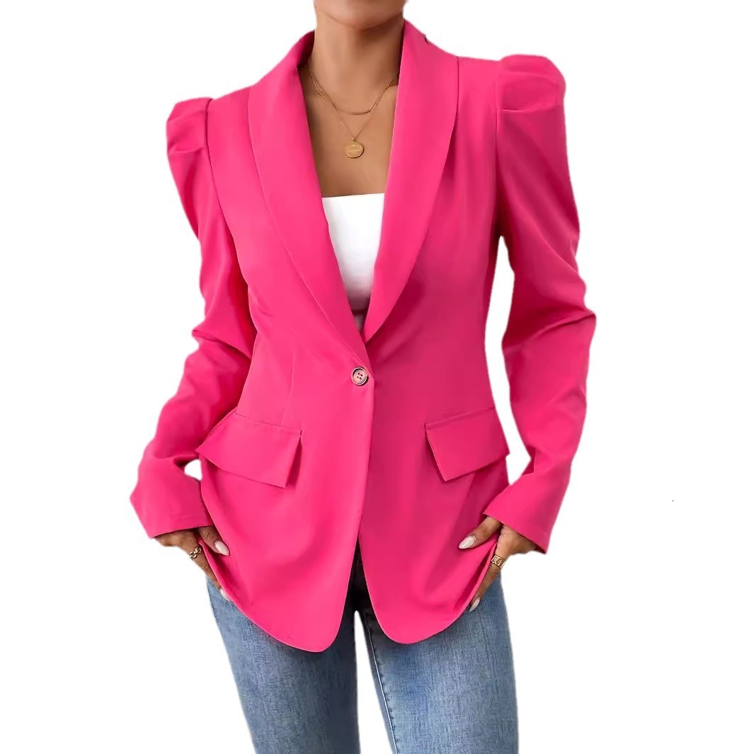 Overseas clothing 2024 autumn new fashion slim fit long sleeved women's professional suit jacket