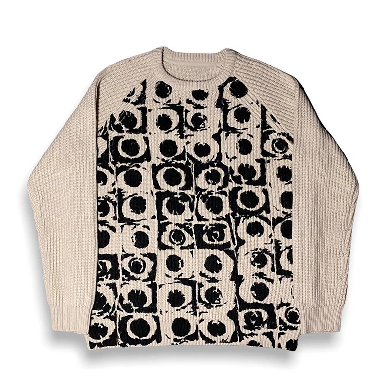 Womens Winter Sweater Hip Hop Casual Streetwear Sweater Y2k Retro Knitted Gothic Painting Knitted Vintage Aesthetics Pullove 240821