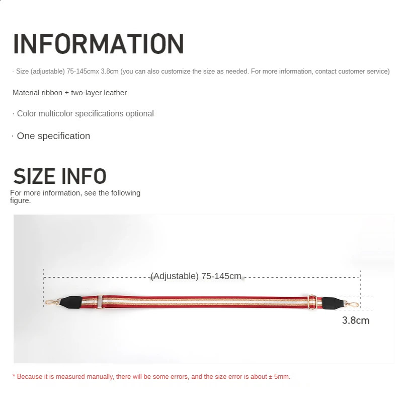 Shoulder bag replacement shoulder strap cross womens accessories width extendable handbag 240820