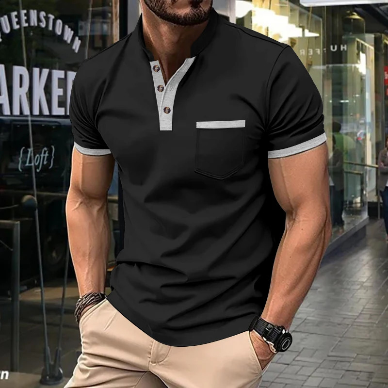 2024 Summer Men Short Sleeved Polo Shirt Casual Solid Color T-shirt Mens Breathable Shirt For Men Modern Stylish Clothing S-3XL 240821