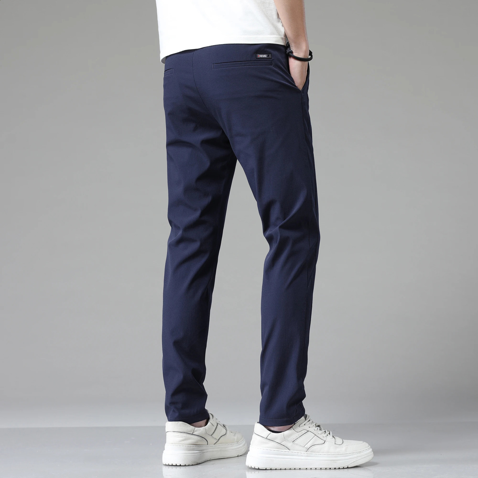 6 Color High Elastic Mens Casual Pants Summer Thin Soft Business Classic Fashion Male Clothing Elastic Waist Trousers 240820