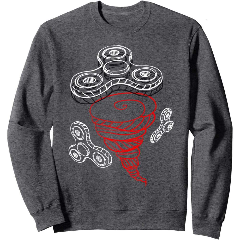Long Sleeve Shirts for Men sweatshirt Fidget Spinner Twister Tornado cool trendy gift Sweatshirt T shirt Tee Streetwear Casual tops clothes
