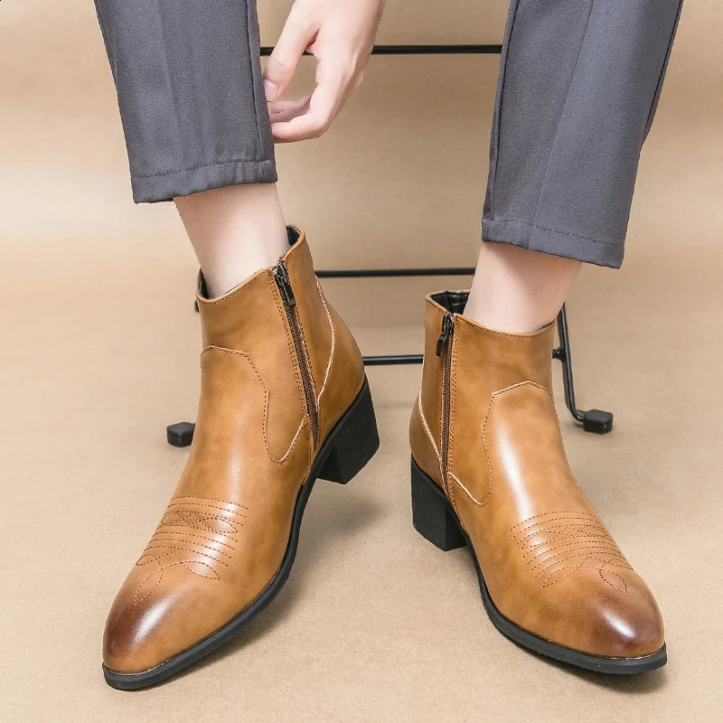Mens retro British style Chelsea boots 240821