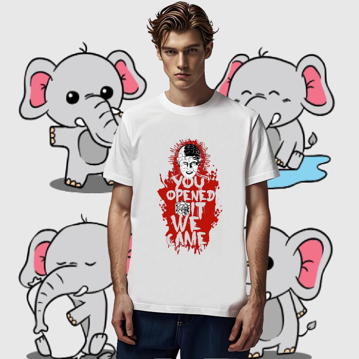 Free Shipping Men Tees 100% Cotton 230g Hip Hop scary Short Sleeve Soft T Shirts Men Brand Custom Cartoon Tops Tees