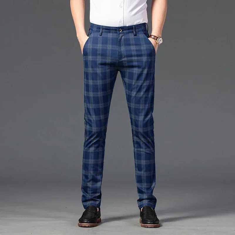 Spring Mens Trouser Fashion Business Classic Stripe Flat Black Solid Color Trouser High Quality Formal Set Mens Pants 30-38W240725