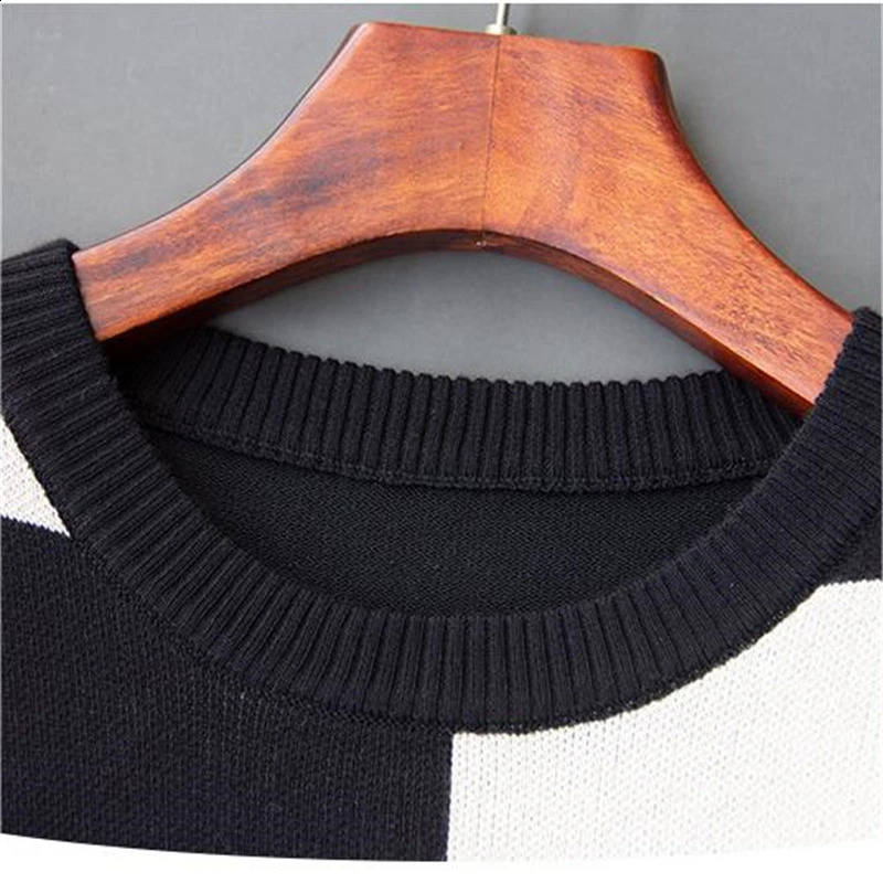 Short Sleeved Knitted Sweaters For Men Stretch Pullovers Fashion Winter Top Quality Cotton Soft Comfortable Sueteres Para Hombre 240821