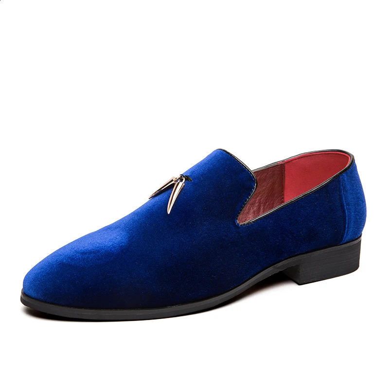 QUAOAR Fashion Party and Wedding Handmade Mens Loafers Mens Velvet Shoes Leaves and Gold Buckles Mens Dress Shoes Mens Apartment ST384 240821
