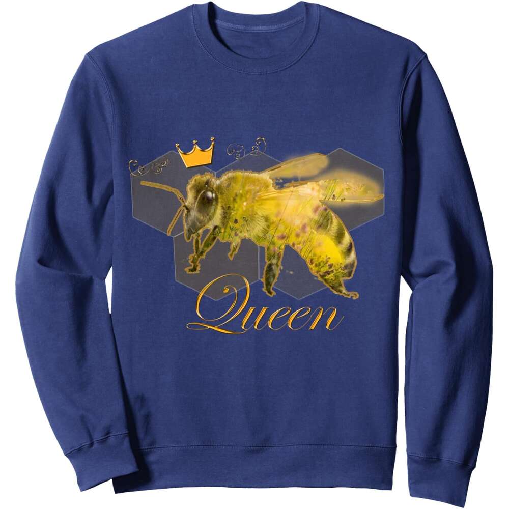 Long Sleeve Shirts for Men sweatshirt Queen Bee Funny Beehive Crown Beekeeping Gift Sweatshirt T shirt Tee Streetwear Casual tops clothes