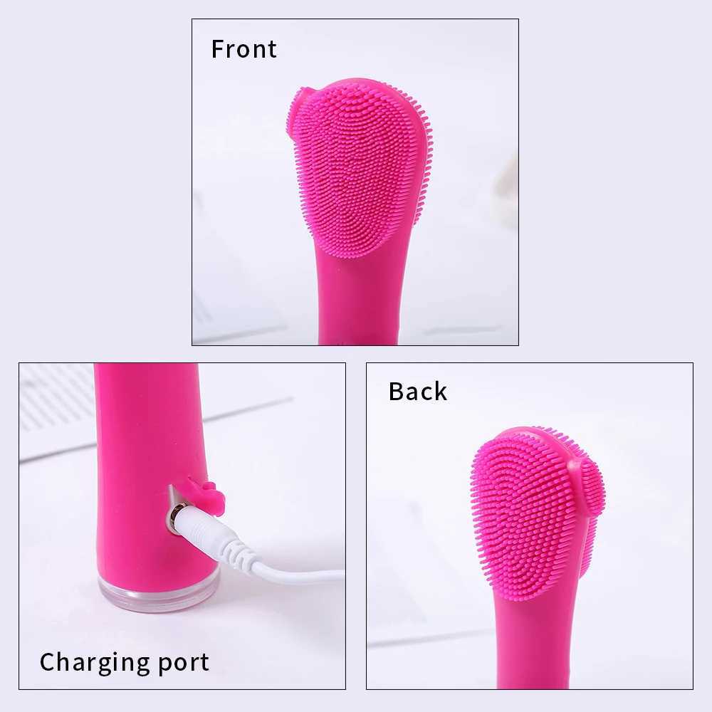 Silicone Facial Cleansing Brushes Electric Soft Facial Washer Ultrasonic Blackhead Face Cleaning Massager Brush Skin Care Tools Y240821