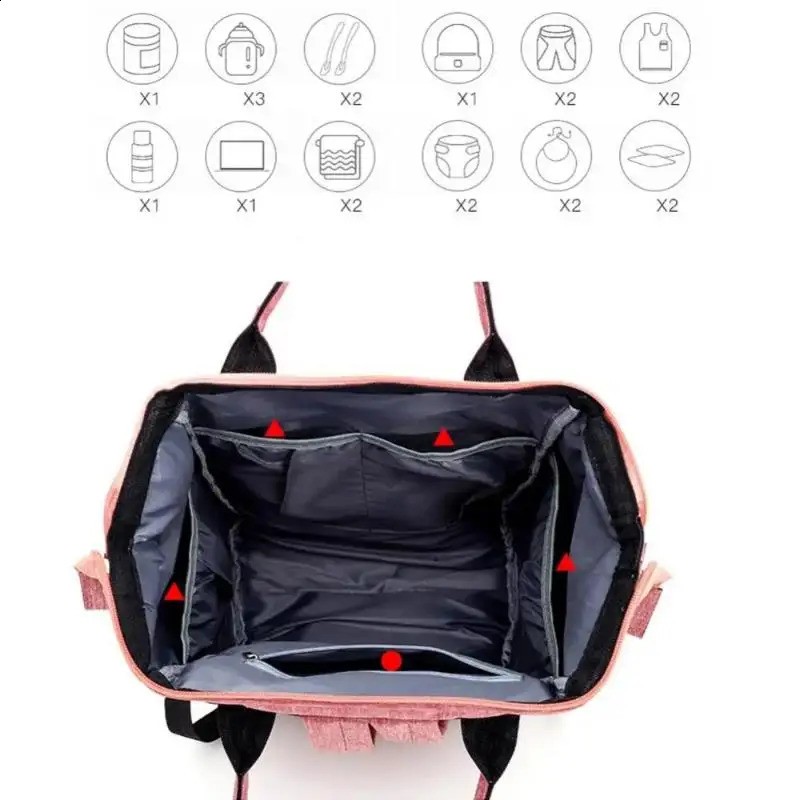 Fashion Travel Mummy Maternity Nappy Bag Large Capacity Backpack Nursing for Baby Care Womens 240821