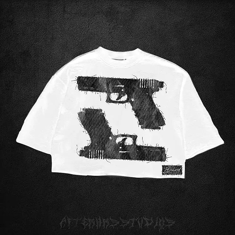 Harajuku Two Guns Graphic T Shirts Vintage Y2k Tops Oversized T Shirt Couples Pro Choice Gothic Streetwear Women Clothing 240821