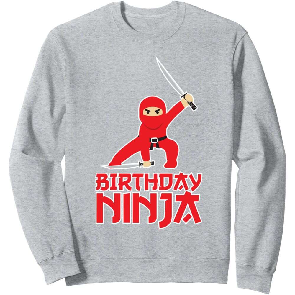 Long Sleeve Shirts for Men sweatshirt Birthday Ninja, Ninja Lover Awesome B-day Gift Sweatshirt T shirt Tee Streetwear Casual tops clothes