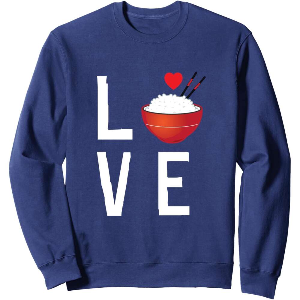 Long Sleeve Shirts for Men sweatshirt Love Rice Bowl Noodles Asian Food Funny Gift Sweatshirt T shirt Tee Streetwear Casual tops clothes