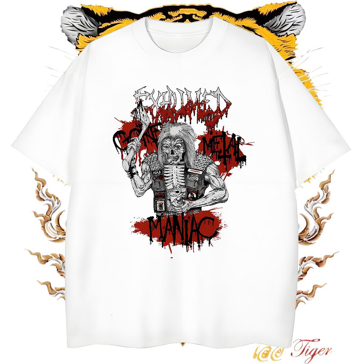 Stylist Men Clothes T-Shirt 230g Pure Cotton Spring Summer skull Short Sleeve O-Neck Men T Shirts Classic Custom Printing Polos