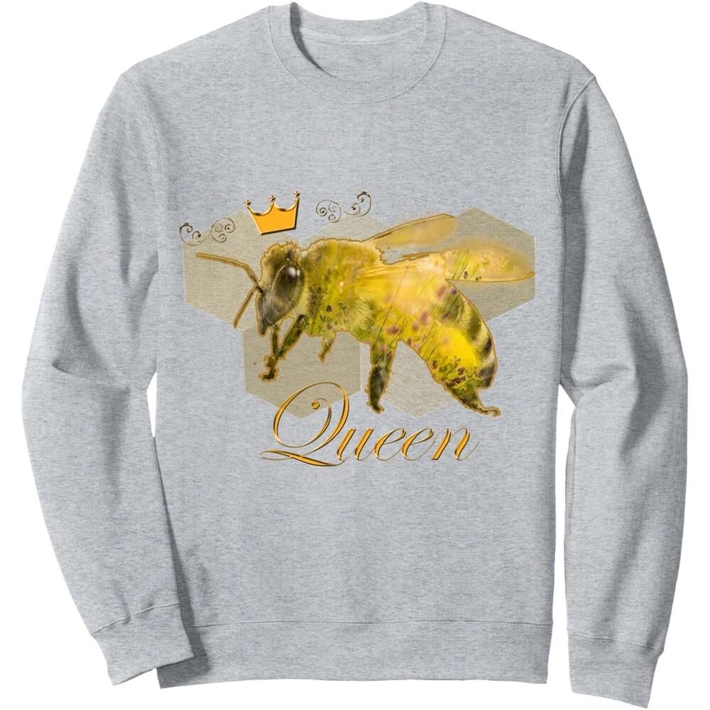 Long Sleeve Shirts for Men sweatshirt Queen Bee Funny Beehive Crown Beekeeping Gift Sweatshirt T shirt Tee Streetwear Casual tops clothes