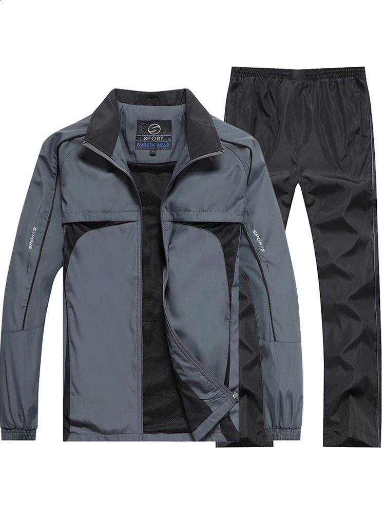 Mens Spring and Autumn Suit Jacket Mens Sportswear 2-piece Jacketpants Sportswear Set 240821