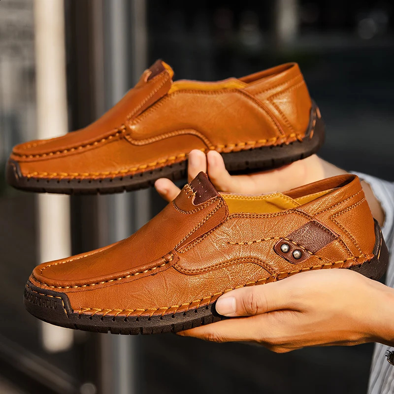 Mens casual shoes split leather mens casual shoes smooth sports shoes sizes 39-48 mens spring shoes 240821