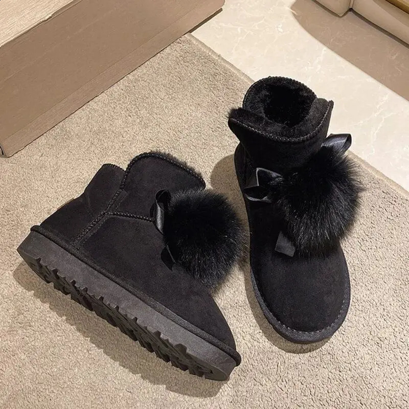 Womens Snow Boots Ankle Shoes For Woman Elegant With Low Heels Booties Round Toe Anti Skid 39 Stylish Offer In Furry 240820