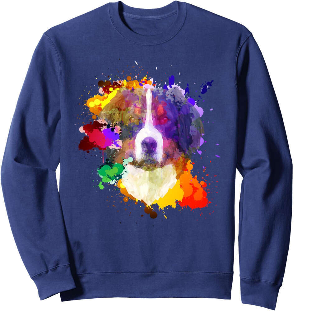 Long Sleeve Shirts for Men sweatshirt Dog Color Splash Animal Lover Funny Gift Sweatshirt T shirt Tee Streetwear Casual tops clothes