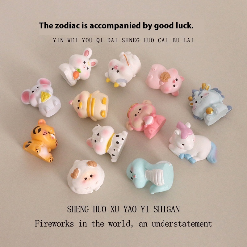 Zodiac Series by Seasonal Occasions: Artistic Resin Models Featuring Each Animal from Rat to Rooster Ideal for Office Tabletops and Auto Interiors