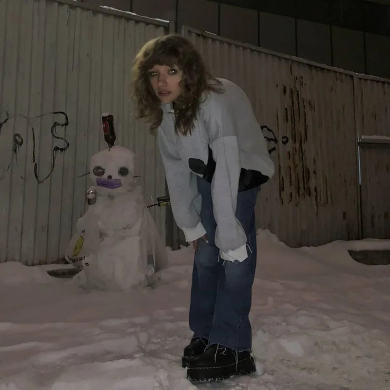 Hip Hop Men Streetwear Harajuku Knitted Sweater winter Pullover Loose Retro Vintage Halloween EMO y2k gothic Womens sweater top 240821