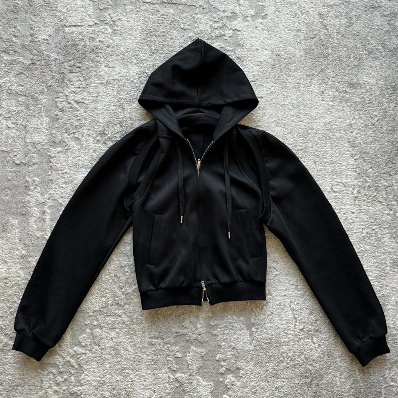 Women's Hoodies Fashionable High Street Loose Casual Sports Sense Clothes Jacket 2024 Fall Two Wear Removable Zipper Hoodie Women