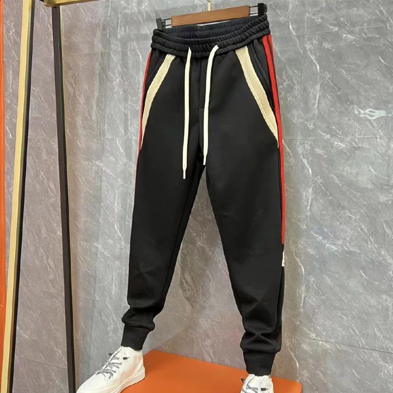 autumn fashion trend Harlan waistband elastic waist brushed loose fit slim handsome sports and casual mens pants 240821