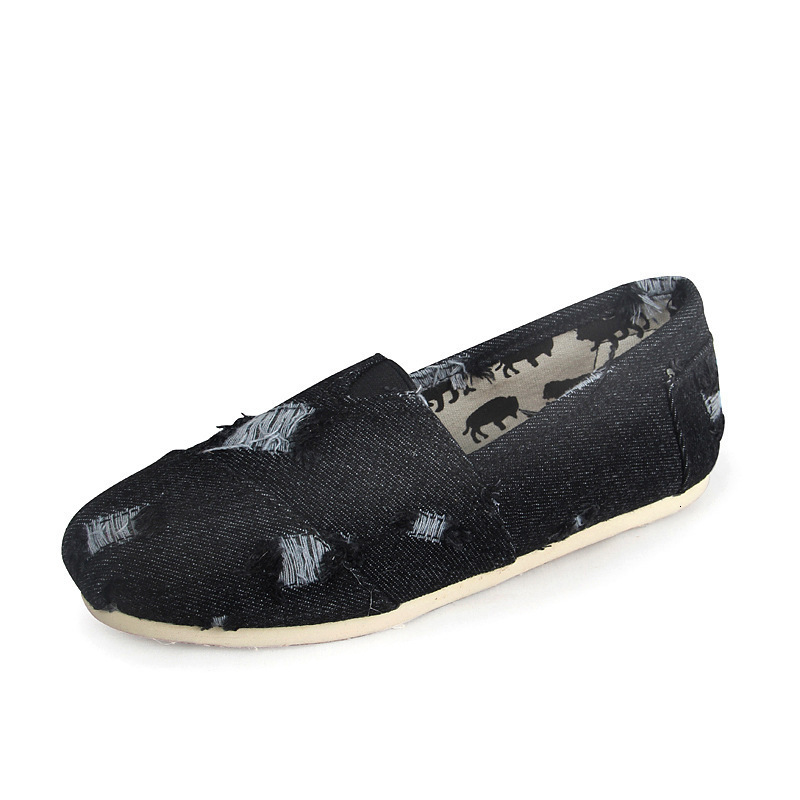Ddmysports Denim Shoes Tom Thomas Denim Washed Cloth Flat For Couples Lazy Men S And Women Casual With Set Feet OUTDOOR