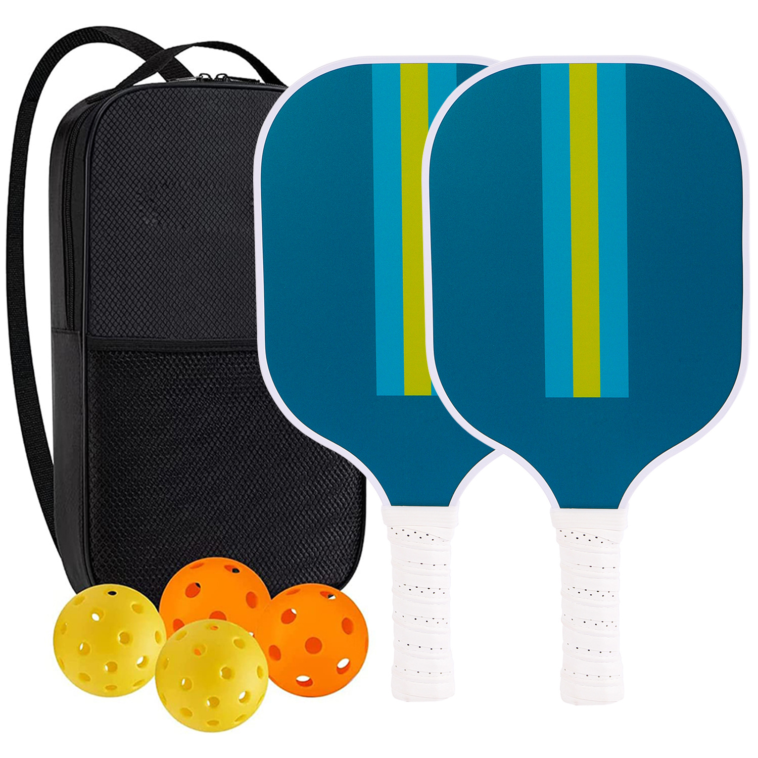 Palette de pickleball en fibre de verre haute performance pour les jeux de plein air compétitifs 2 paddle 4 balle 1 sac 9926