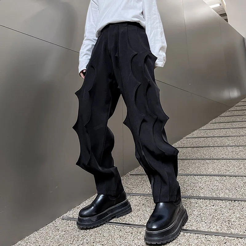 IEFB Pleated Male Niche Desgin Harem Pants Mens Soild Color Casual Chic Trousers Korean Fashion Spring Stylish 9A7863 240820