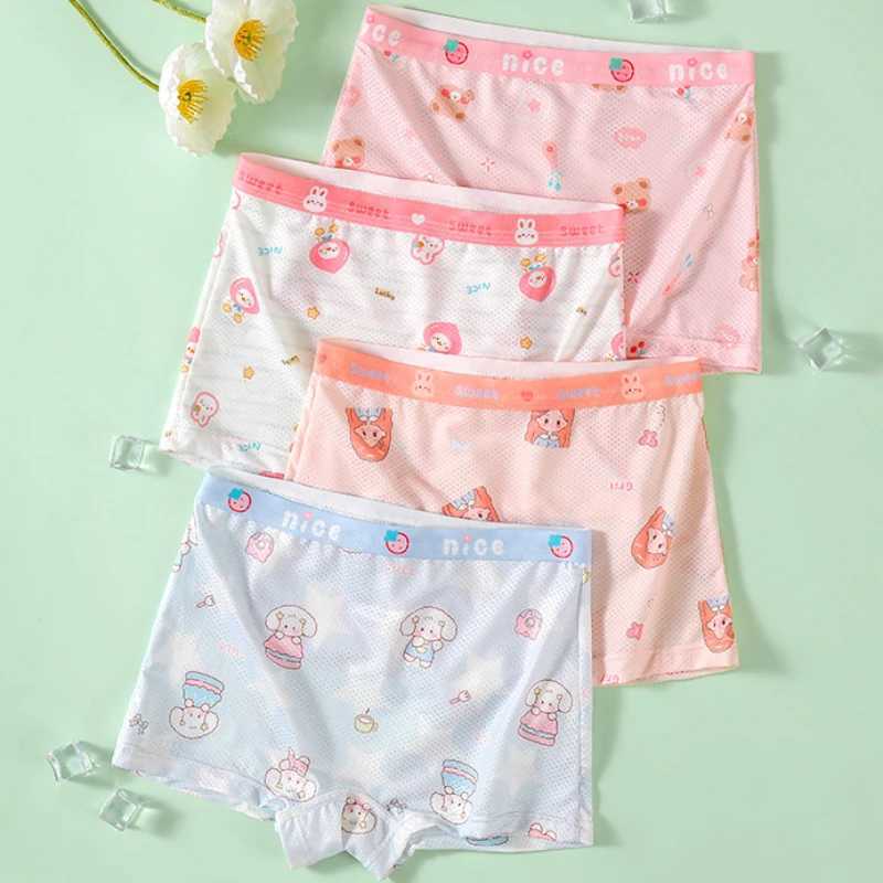 Summer Kids Thin Mesh Breathable Panties for Girls Cute Print Knickers Baby Soft Antibacterial Briefs 3+y Young Child Underwears Y240821