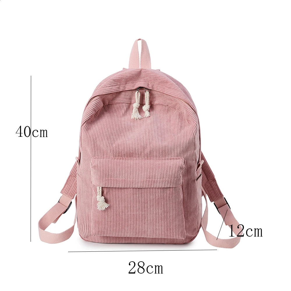 Large capacity Corduroy backpack custom name solid color campus bag personalized travel simple unique gift 240820