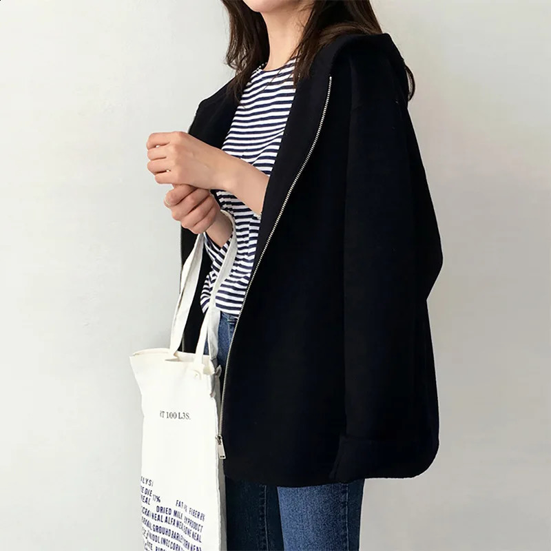 Hooded Woolen Coat Womens Short Spring Autumn Korean Version Loose Solid Color Fashion Casual All-Match Wool Jacket