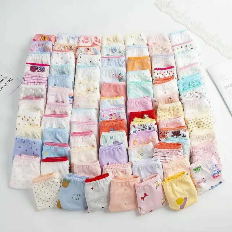 12pc/lot Girls Underwear Kids Panties Briefs Children Underpants 2-12Years Y240821