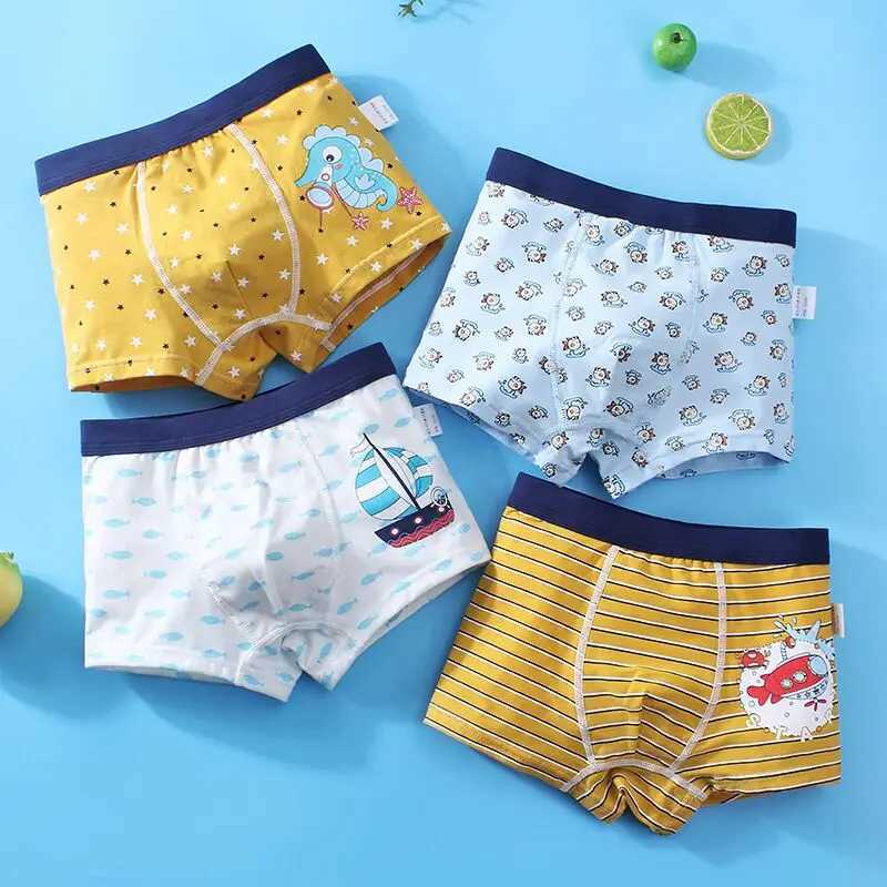 2Pc/Lot Boys Panties Cotton Boxer Shorts Briefs Kids Children Clothes Underpants 110-160 Y240821