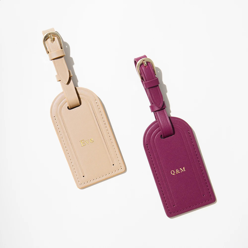 Mini trumpet Genuine Leather Luggage Tag Travel suitcase etiquette bagage accesorios viaje ization Monogram Name Bag 240820