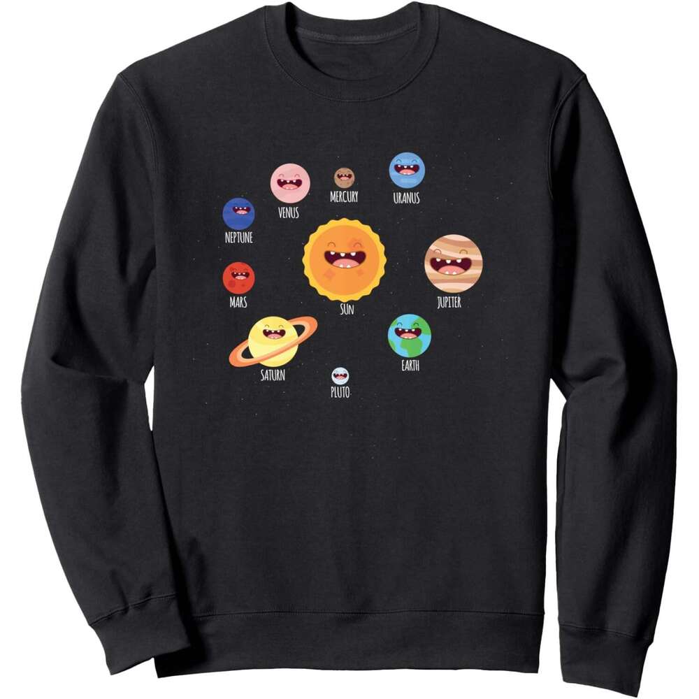 Long Sleeve Shirts for Men sweatshirt Cute Solar System Awesome Gift For Space Gee Sweatshirt T shirt Tee Streetwear Casual tops clothes
