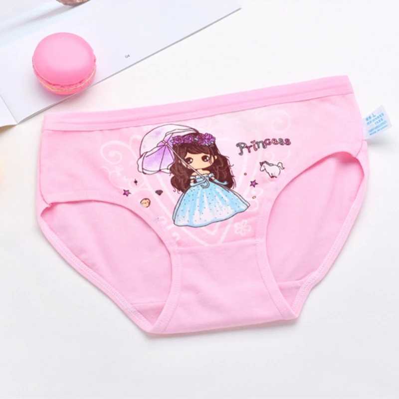 NEW Beautiful Girls Cartoon Briefs Top Quality Kids Cotton Underwear Mixed Colors Cute Panties 4Pcs/lot Y240821