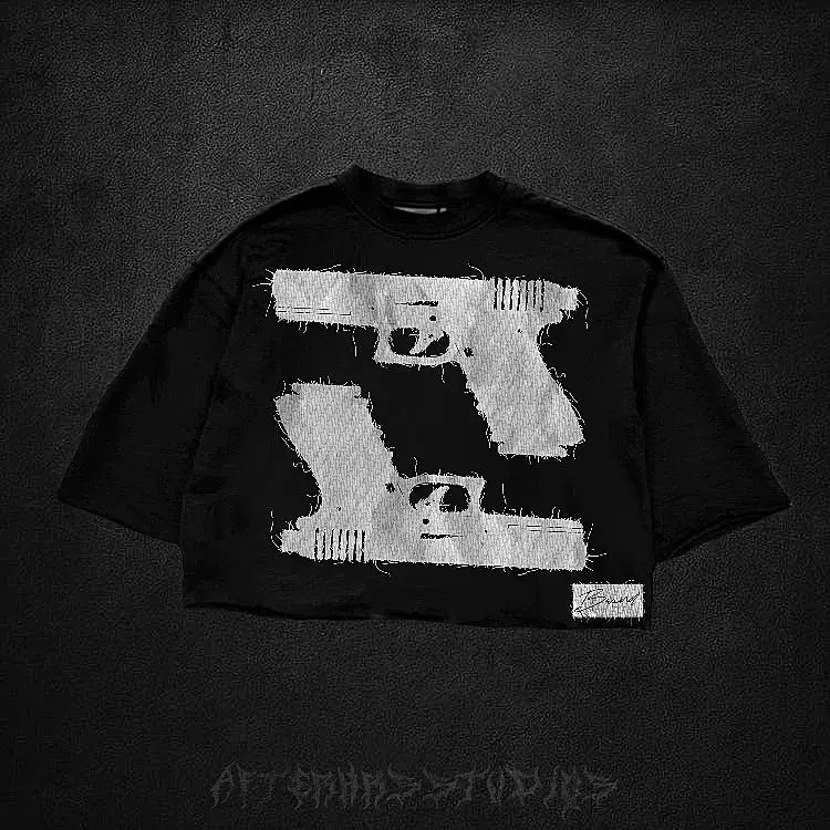 Harajuku Two Guns Graphic T Shirts Vintage Y2k Tops Oversized T Shirt Couples Pro Choice Gothic Streetwear Women Clothing 240821
