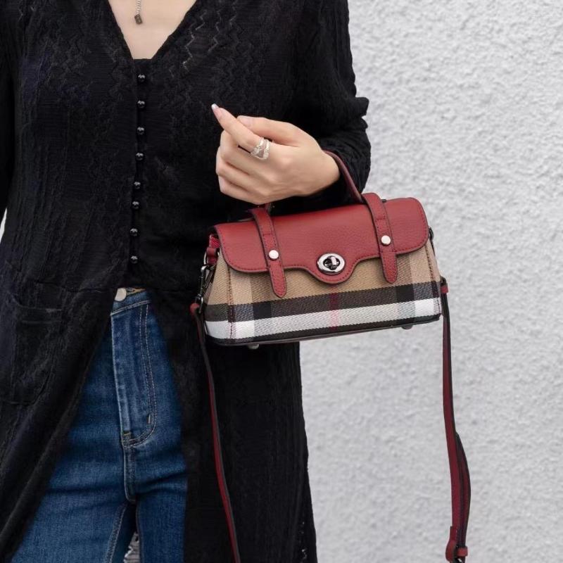 Bag Genuine Leather Canvas Pillow Plaid Classic Bucket Portable Messenger 8968 zhanyishengli