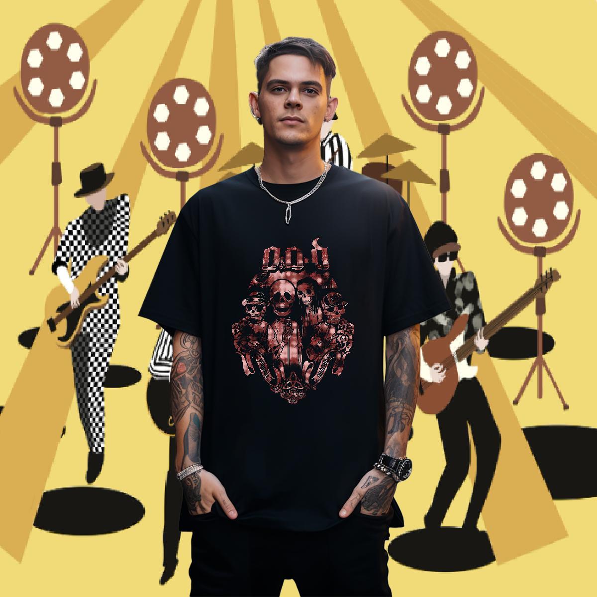 2024 DIY skull Men Tshirts 230g Cotton T-Shirts Plus Size Cartoon Casual O Neck Short Sleeves Comfortable Tees