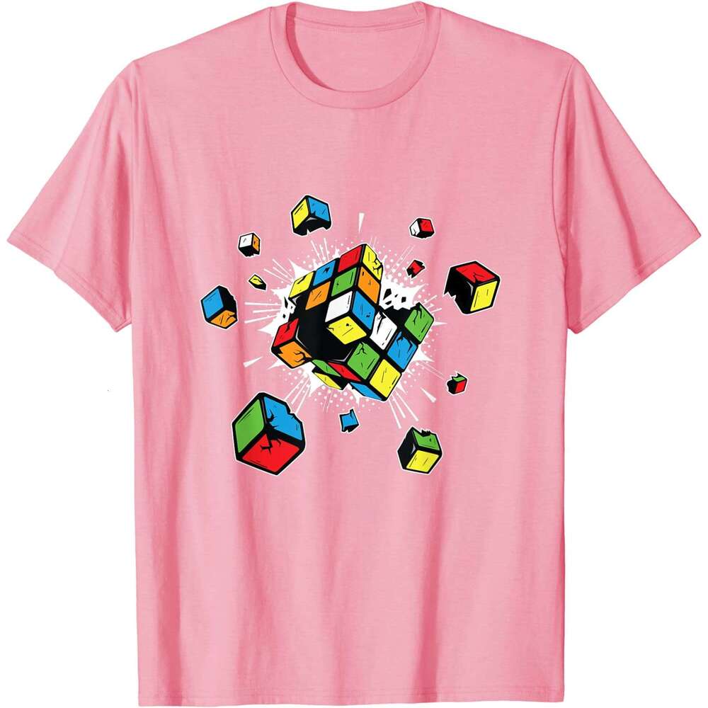 rubix Exploding rubi rubics cube present gift for kids T-Shirt Fiess Tight Tshirts Classic Tops & Tees Cotton Men Casual cs