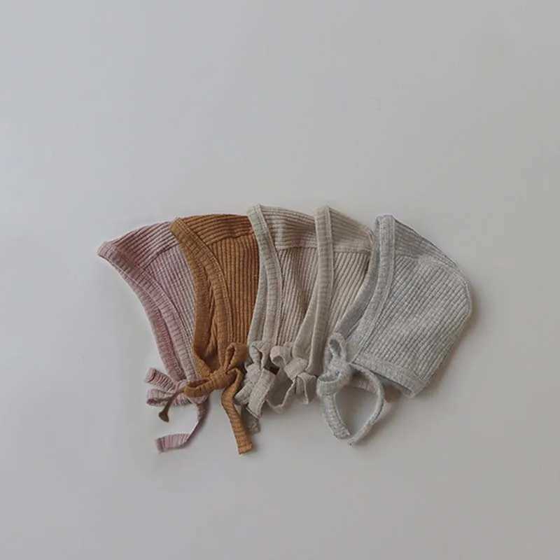 Autumn Baby Hat Solid Color Soft Cotton Infant Bonnet Caps For Girls Boys Headband Kids Beanie Cap M240821