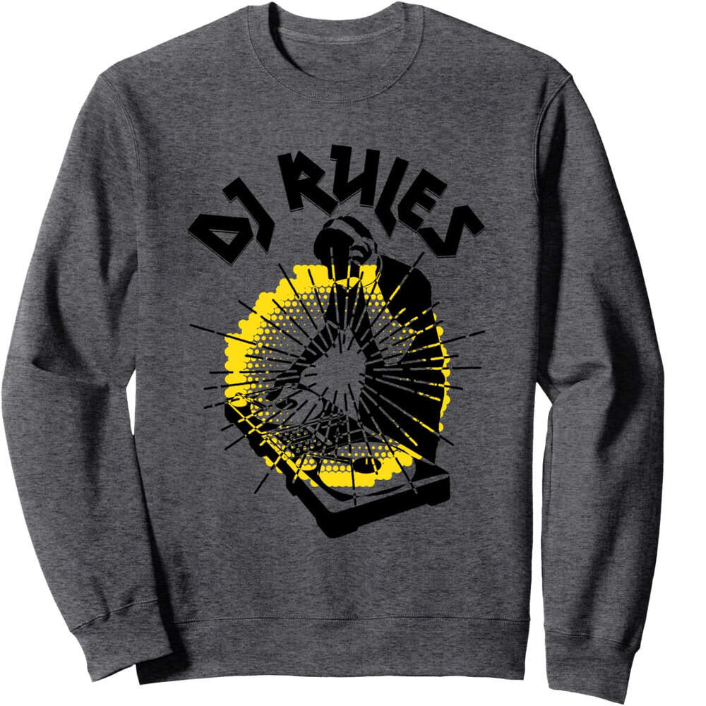 Long Sleeve Shirts for Men sweatshirt Rules DJ Playing Music In An Event Funny Gift Sweatshirt T shirt Tee Streetwear Casual tops clothes